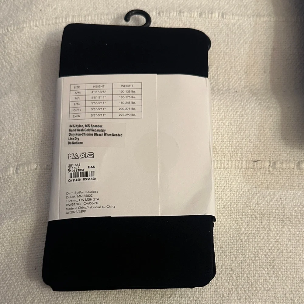 Maurices Black Opaque Control Top Tights